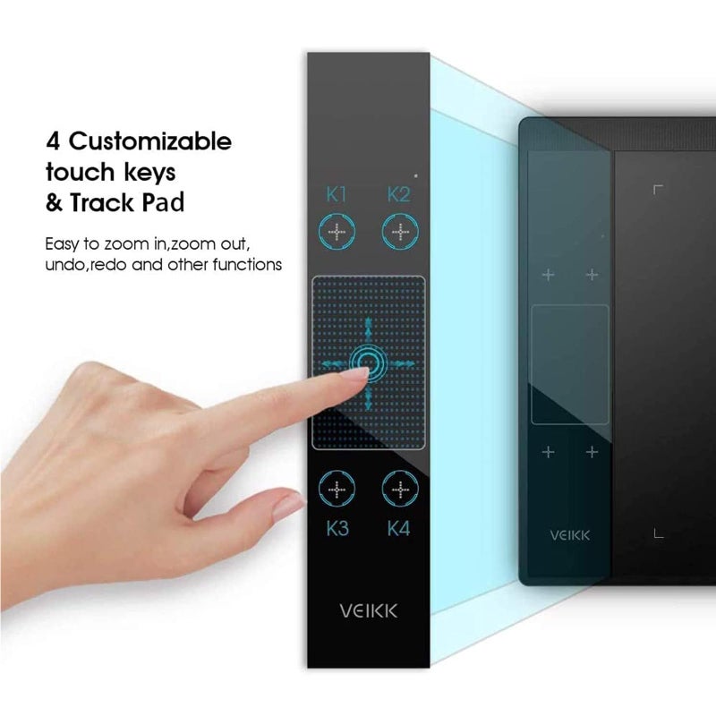 VEIKK A30 V2 Drawing Tablet 10x6 Inch Graphics Tablet with 8192 Pressure Sensitivity Battery-Free Pen and Touch Pad, 4 Hot Keys Drawing Pad for Computer, Supports Mac Windows Android Linux - Image 2